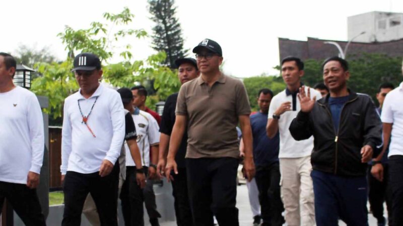 Penuh Keakraban, Gubernur Kalteng Jogging Bersama Bupati Murung Raya