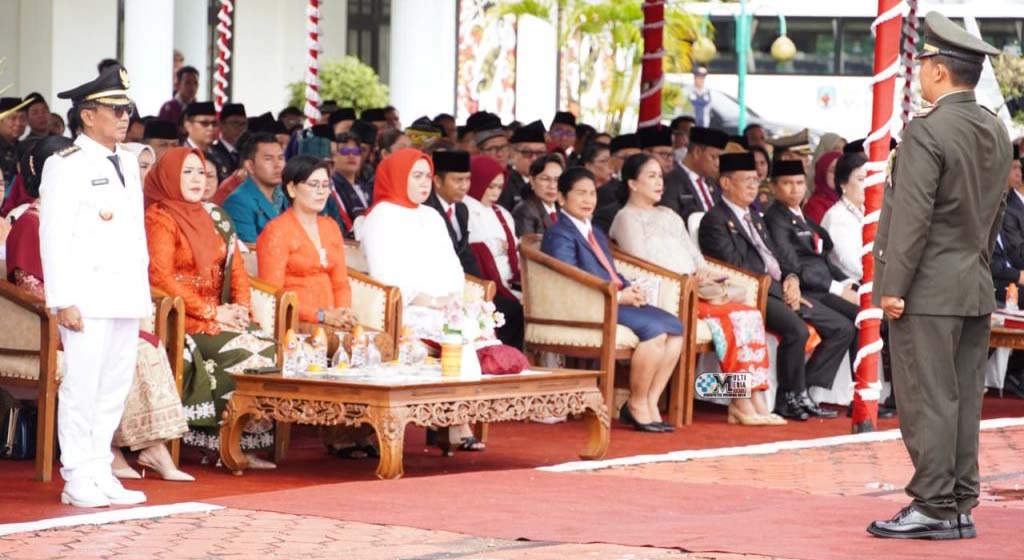 Bupati Pimpin Upacara Peringatan HUT Ke – 80 RI Tingkat Kabupaten Mura